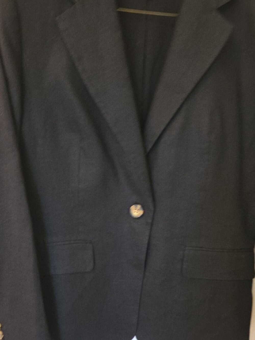 Quince Black Linen Single-Button Tailored Blazer Women M - Picture 3 of 5